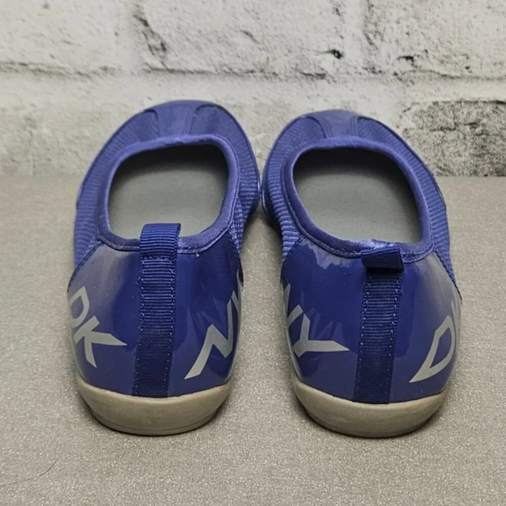 DKNY Blue Mesh Ballet Flats Sporty Logo Slip On Shoes Womens Size 7